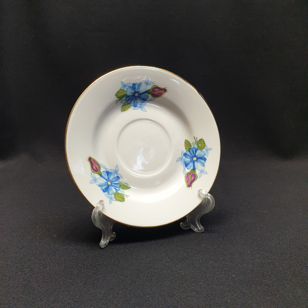 Блюдце Porcelana, фарфор деколь позолота 13 см, винтаж Польша. Картинка 1
